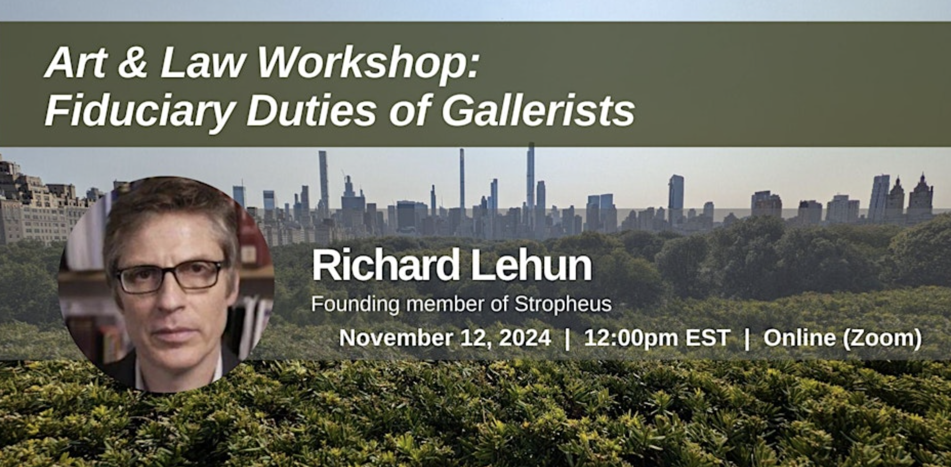 Event cover with text and picture of the speaker